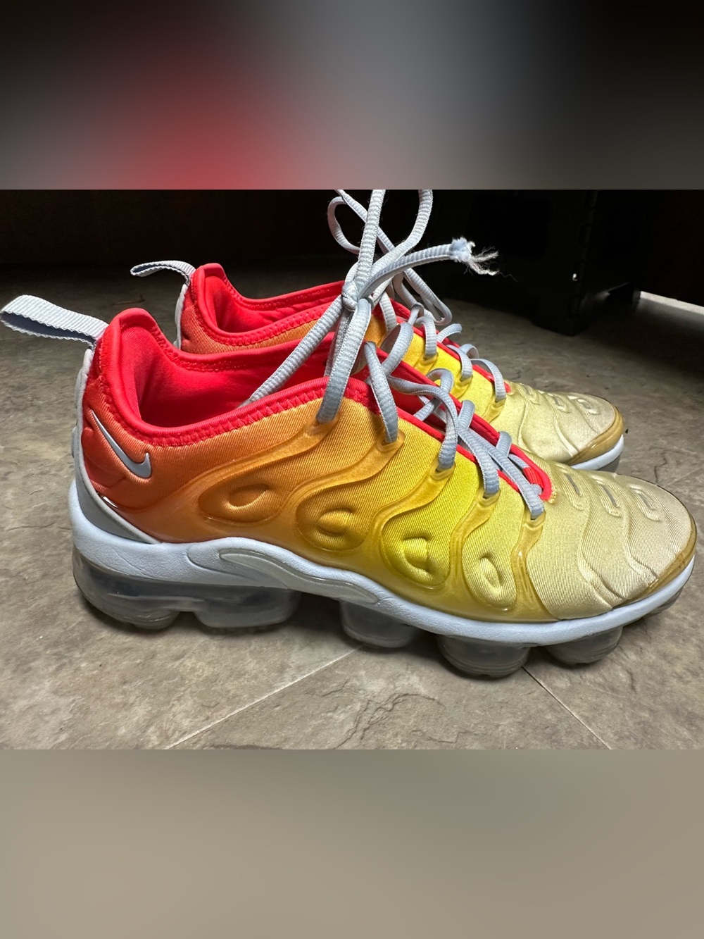 Nike Vapor Max Women’s Gradient Yellow-Orange Sneakers with White Sole
